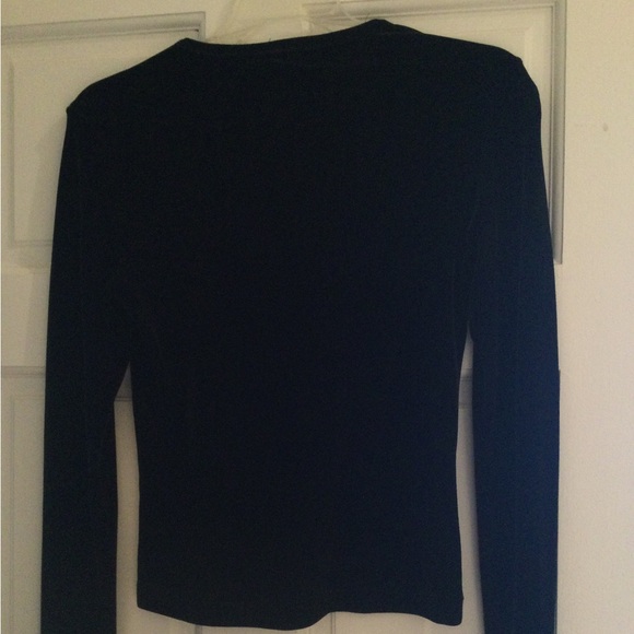 Black Velvet Crew Neck Top - Picture 2 of 7